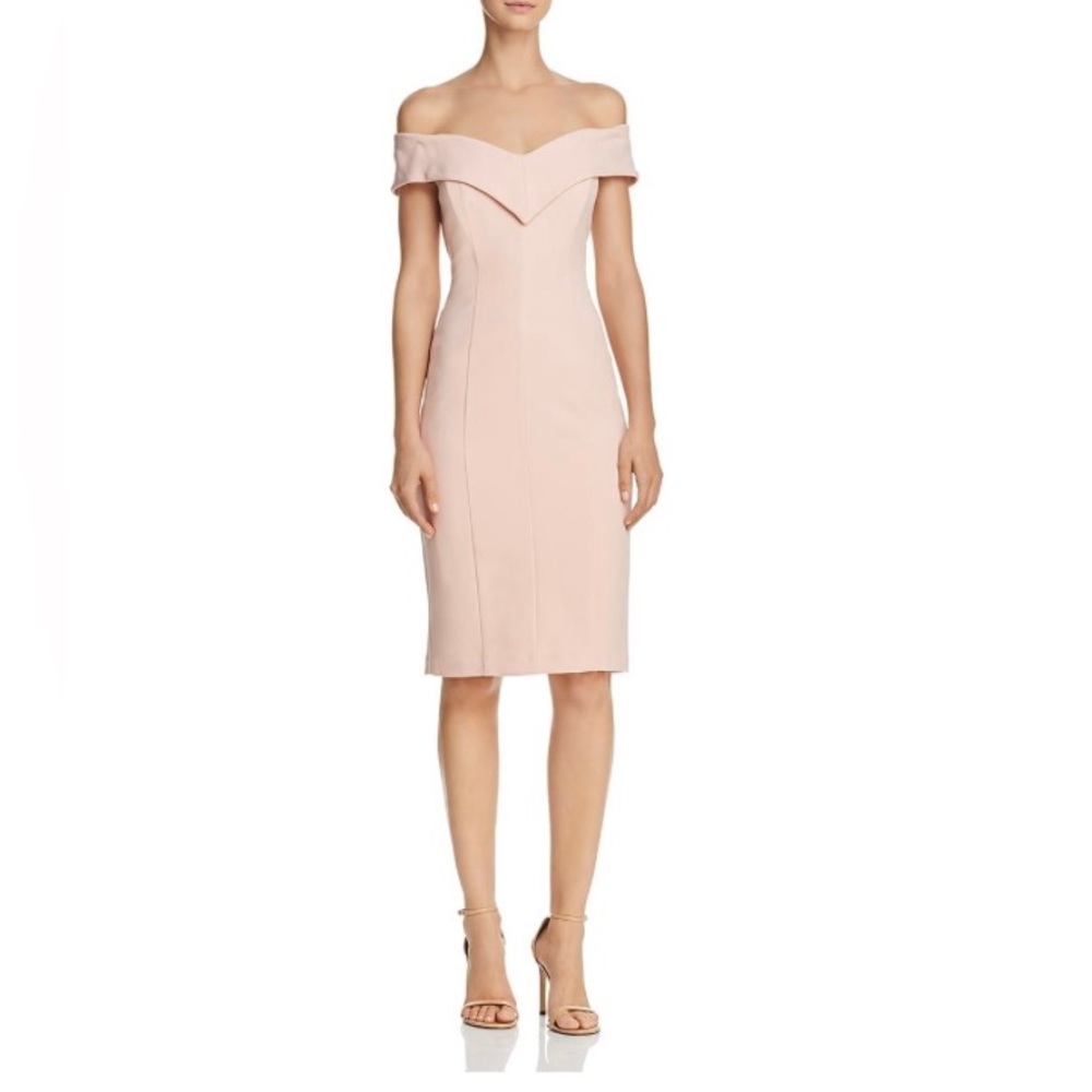 Eliza J Off The Shoulder Cocktail Dress Pink Sz 6 P